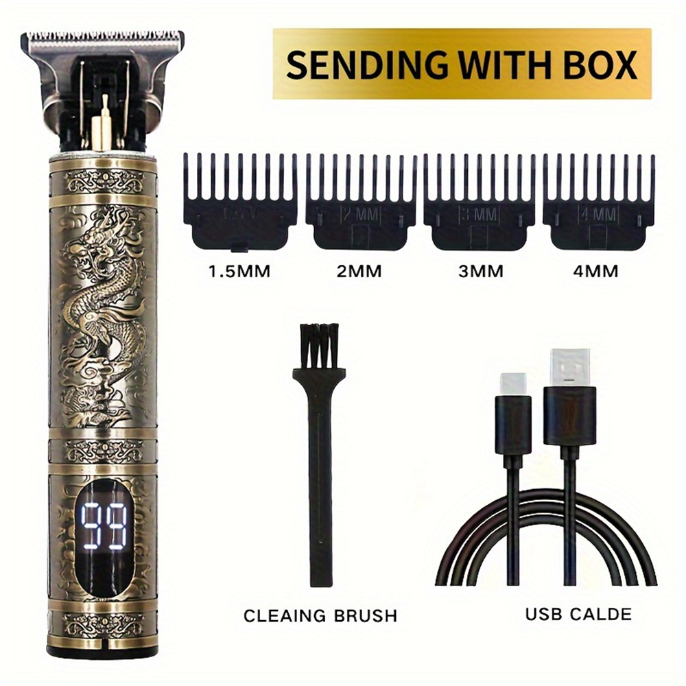 Tondeuse Voor Mannen Professionele Haar Trimmer Kapper Snoerloze Zero Gapped Hair Clipper Lcd-Display Heren Cadeaus Baard Trimmer: Roze
