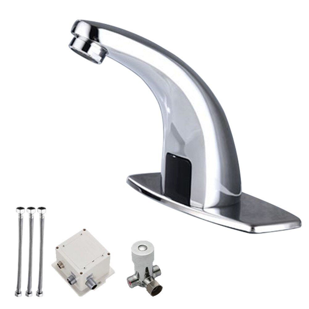 Sensor Faucet Hands Free Automatic Smart Stainless Steel For Kitchen Bathroom Basin FreeTap Home Use Saving Water Automatic: D Set