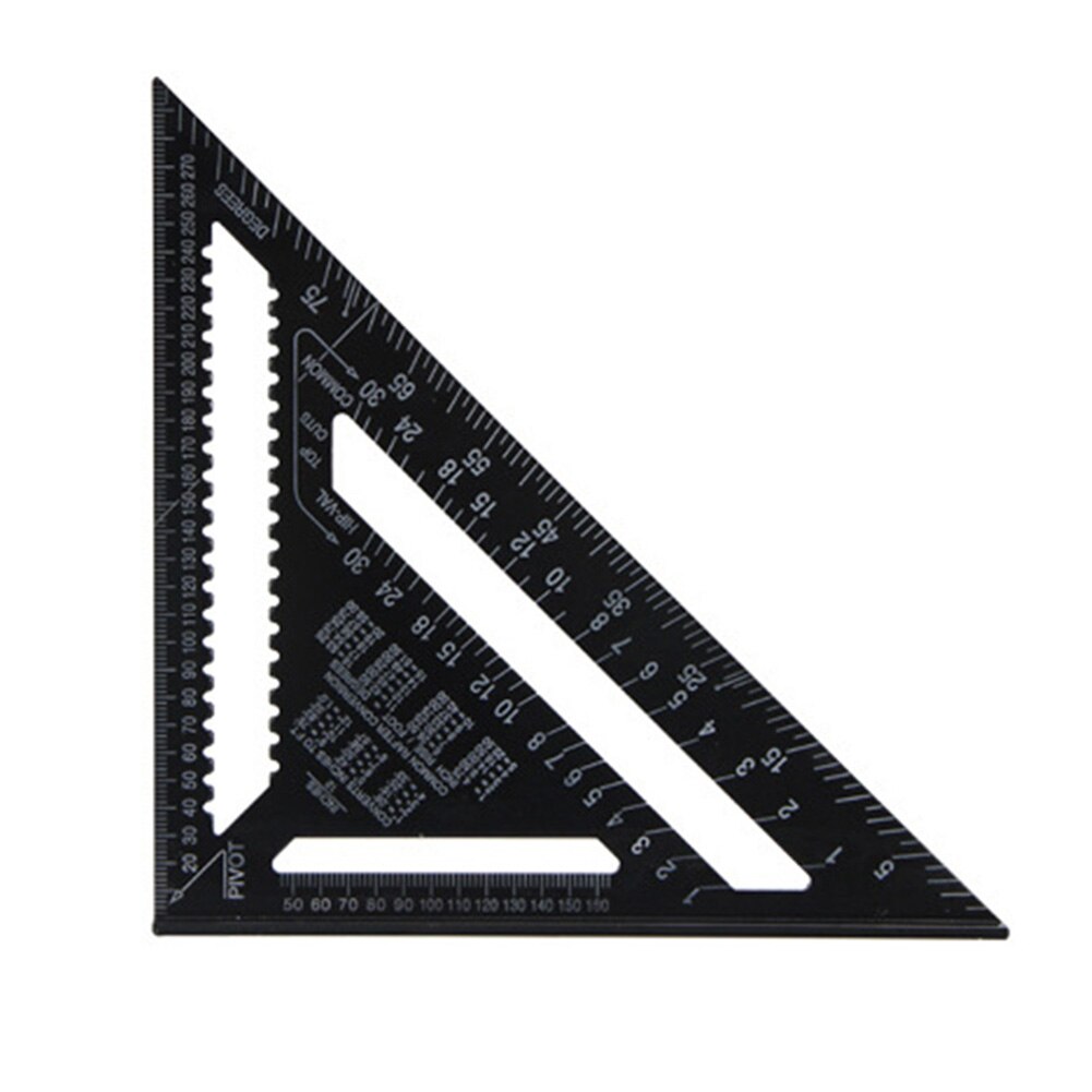 Metric Angle Ruler Aluminum Alloy Triangular Measuring Ruler Woodworking Speed Square Angle Protractor UD88
