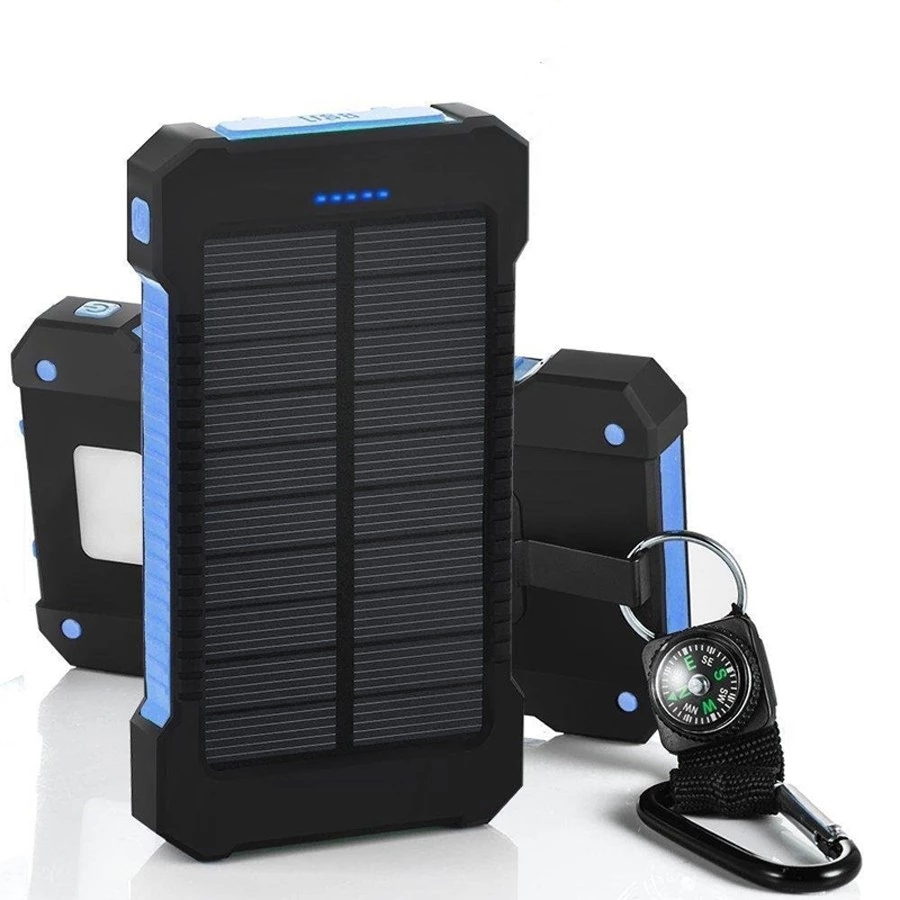 Stor kapacitet solenergi bank 80000 mah eksternt batteri med lommelygte dual usb bærbar udendørs nødsituation mobil powerbank