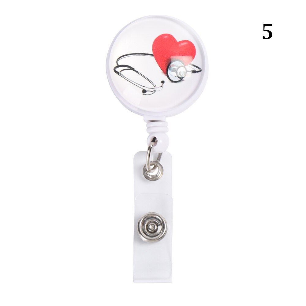 Retractable Badge Reel Nurse Display ID Name Card Badge Holder Anti-Lost Clip Key Ring: 5