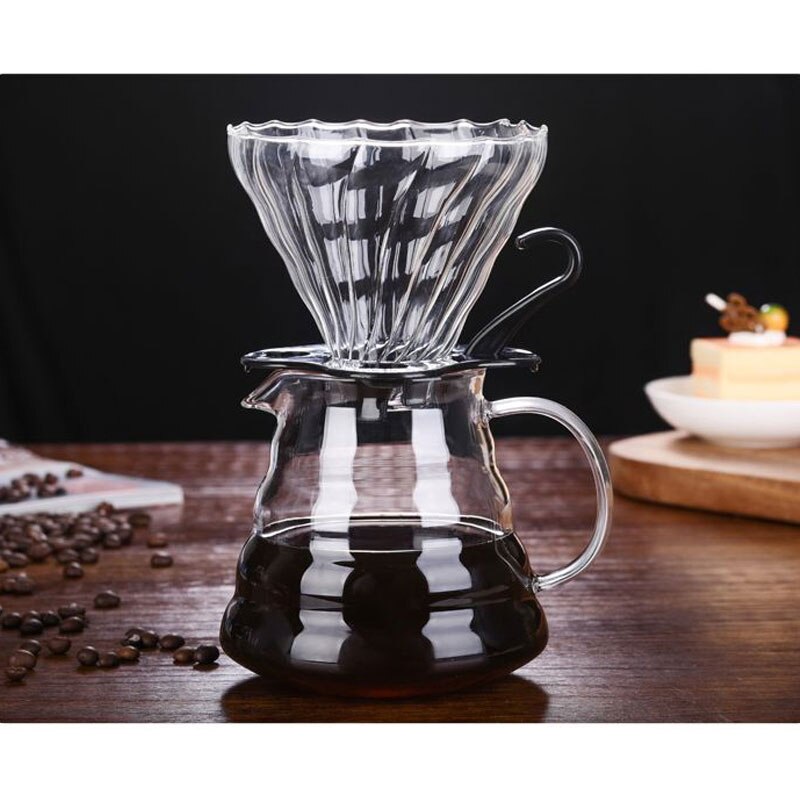 V60 Giet Over Karaf Drip Koffie Pot 300/500/700Ml Glazen Bereik Thee Maker Koffie Waterkoker Brouwer barista Percolator Duidelijk Filter