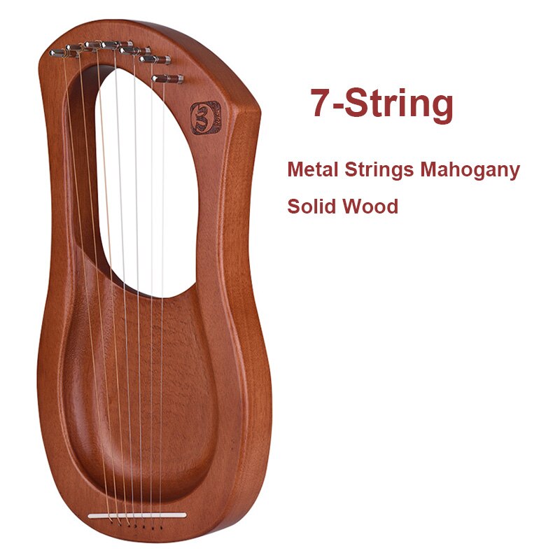 Muslady lyre 16 strenget opgraderet harpe bærbart massivt træ harpe kæbe harpe streng lyre harpe instrument 16 strenget streng instrument: 7- streng stil c