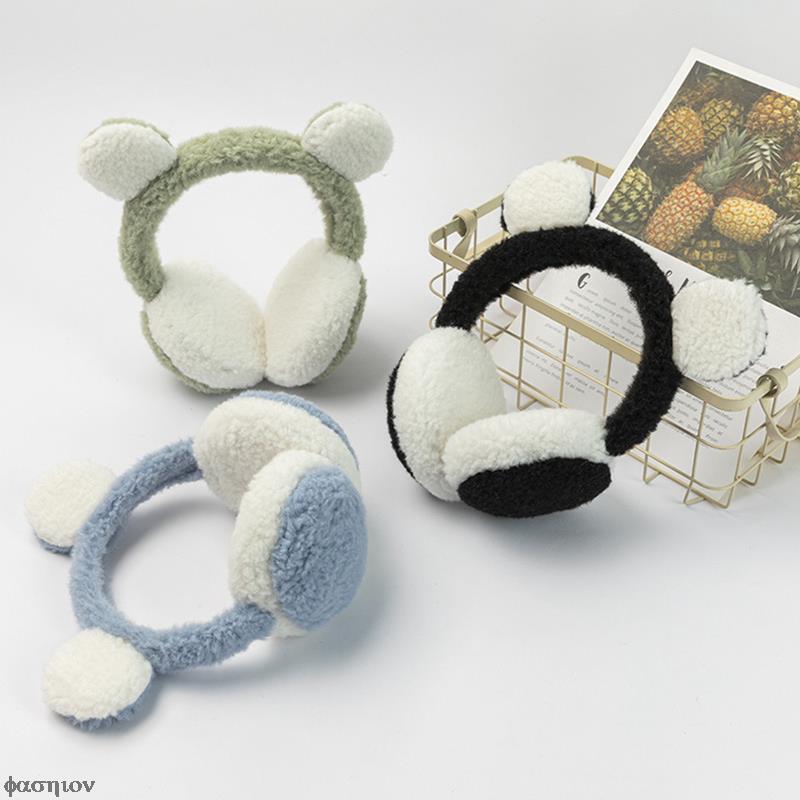 Couvre-oreilles en polaire unisexe, Protection contre le froid, casque de ski en plein air, patinage, Kawaii, ours en peluche, bandeau thermique pour fête