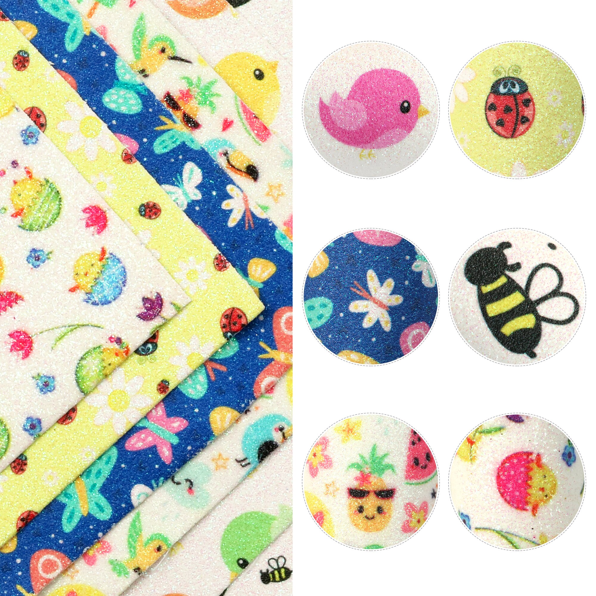 20*33cm Cartoon Faux Synthetic Leather Set Fabric For Bows Leather Crafts DIY Handmade Material Earrings,1Yc20504: 1082115001