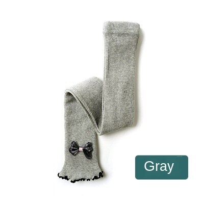 Dziewczęce legginsy dziecięce spodnie dla dziewczynek dziecięce legginsy dziecięce cukierki kolorowe spodnie kokarda bawełniana oddychająca wiosna jesień: szary / age 8-11Y