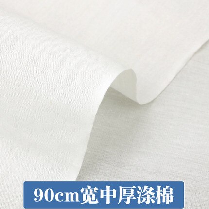 Tela blanca de algodón puro para decoración de ropa, tejido de corte Vertical teñido, a prueba de polvo, Material hecho a mano, 1 yarda: 11 Width 90cm