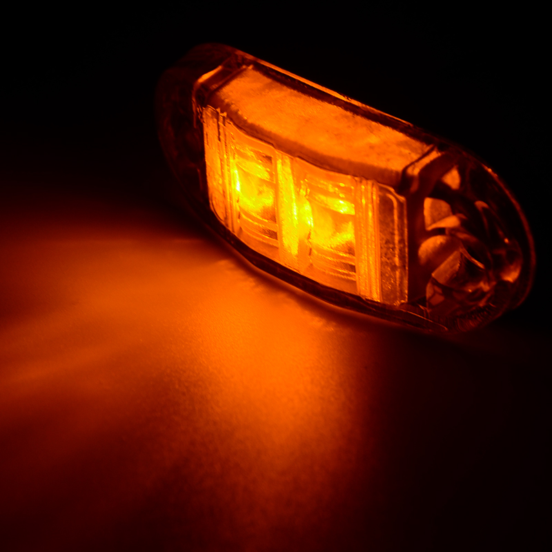 10Pcs 10V-30V LED Car Side Marker Tail Light Amber 10V-30V Trailer Truck Lamp Car Bus Truck External Lights
