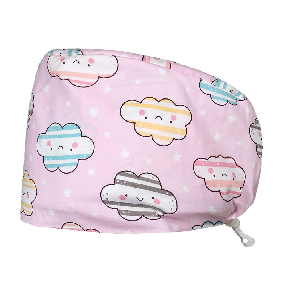 Gorros de trabajo con estampado de dibujos animados, , al por mayor, ajustable, nutricionista, hebilla elástica, gorras de fregado para mascotas: 82009