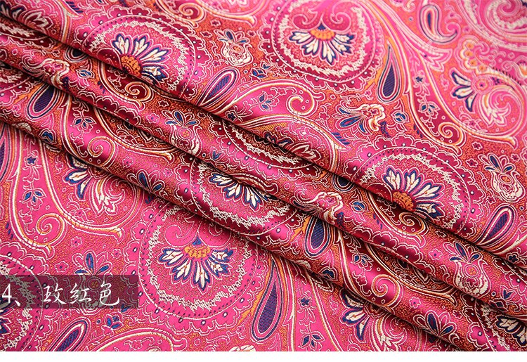 Amerikansk stil metallisk jacquard brokadestoff, silke nylon 3d jacquard stoff til frakkekjole bordduk dekorativt hjemmevev: Rose