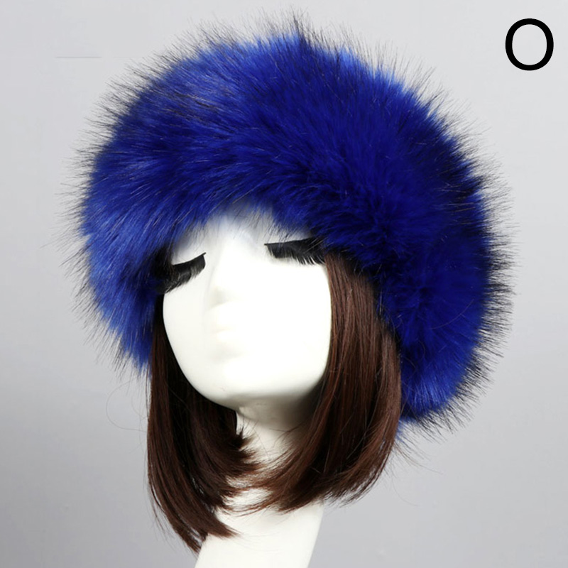 Winter Dikke Harige Haarband Fluffy Russische Faux Fur Vrouwen Meisje Bont Hoofdband Hoed Winter Outdoor Earwarmer Ski Hoeden Hoofddeksels: O