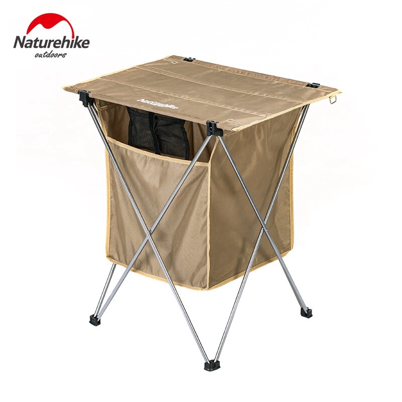 Naturehike udendørs foldbart skrivebord splicable campingborde opbevaring organisator sag stor kapacitet til udendørs rejse picnic: Khaki
