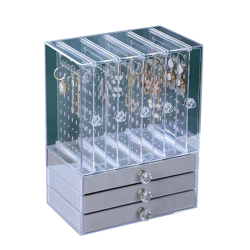 Large-capacity Acrylic Dust-proof Display Stand Transparent Drawer Type Jewelry Box Necklace Earrings Jewelry Storage Box