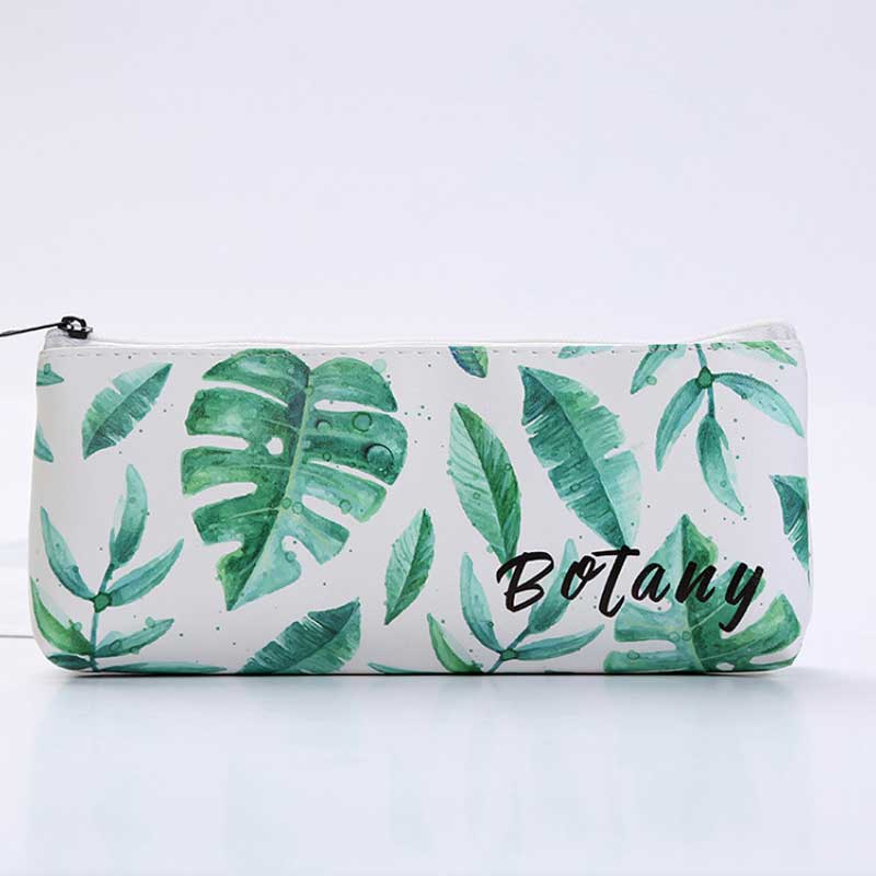 Kawaii Green Turtle leaf leather Pencil Case Estuches School Pencil Box Pencilcase Pencil Bag School Supplies Stationery: Botany