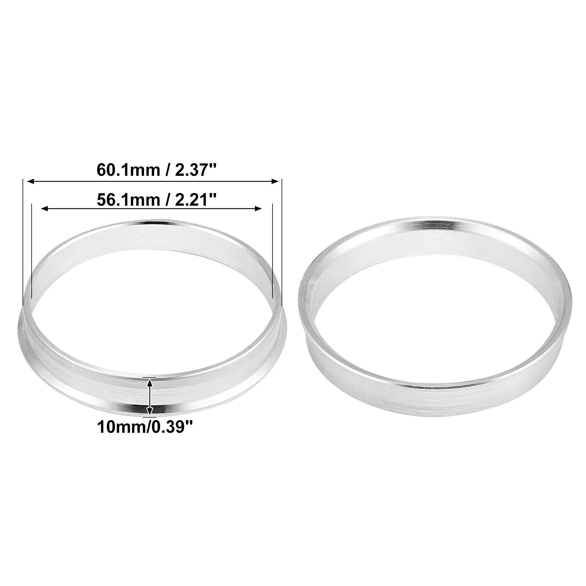 Uxcell 4 Stuks Od 56.1Mm 57.1Mm 63.4Mm Om Id 54.1Mm 56.1Mm 64.1Mm Auto Hub centric Ringen Wiel Boring Centrum Spacer Aluminium: 60.1mm to 56.1mm