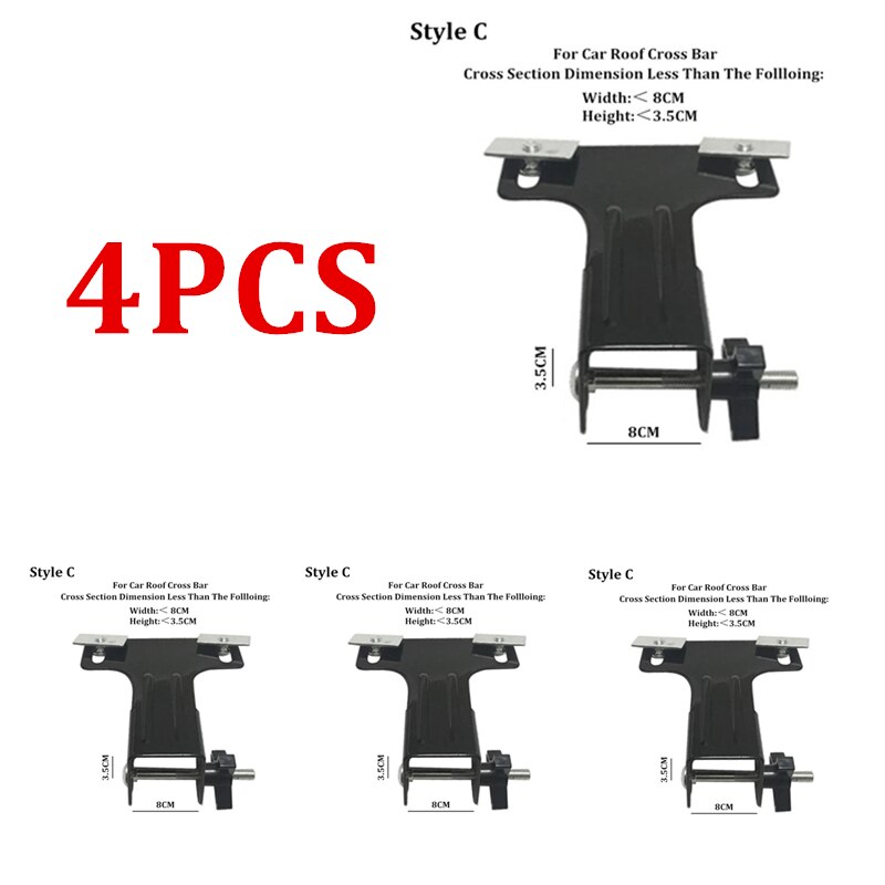 ALWAYSME 1 Stck Auto Fracht Träger Gestell Gepäck Korb Und Auto Dach Gestell Kreuz Bar Halterung Teile 4 Größen wählen: Klemme Mund 8CM