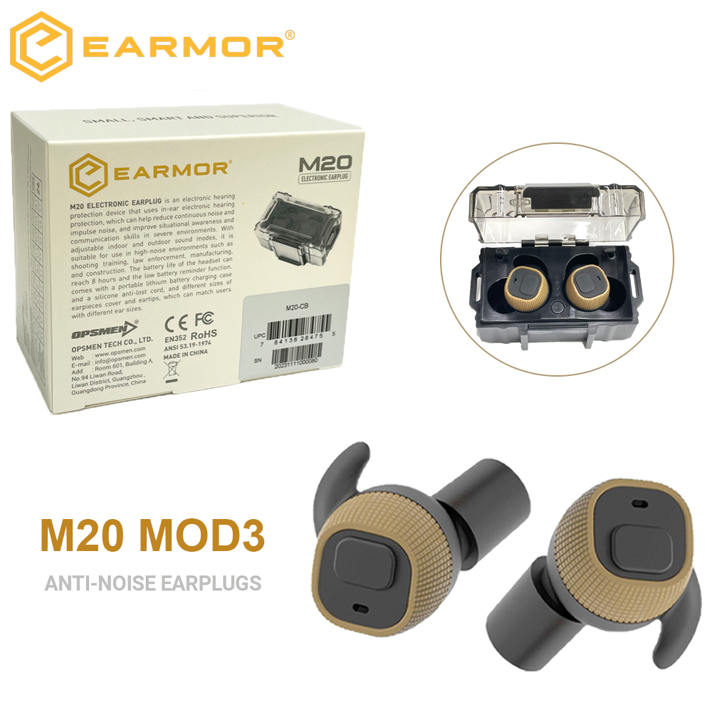 EARMOR M20 Elektronische Ohrhörer Lärm-Ohrhörer 22 dB, Schieß-Ohrenschützer, elektronische Gehörschutz, Schießzubehör