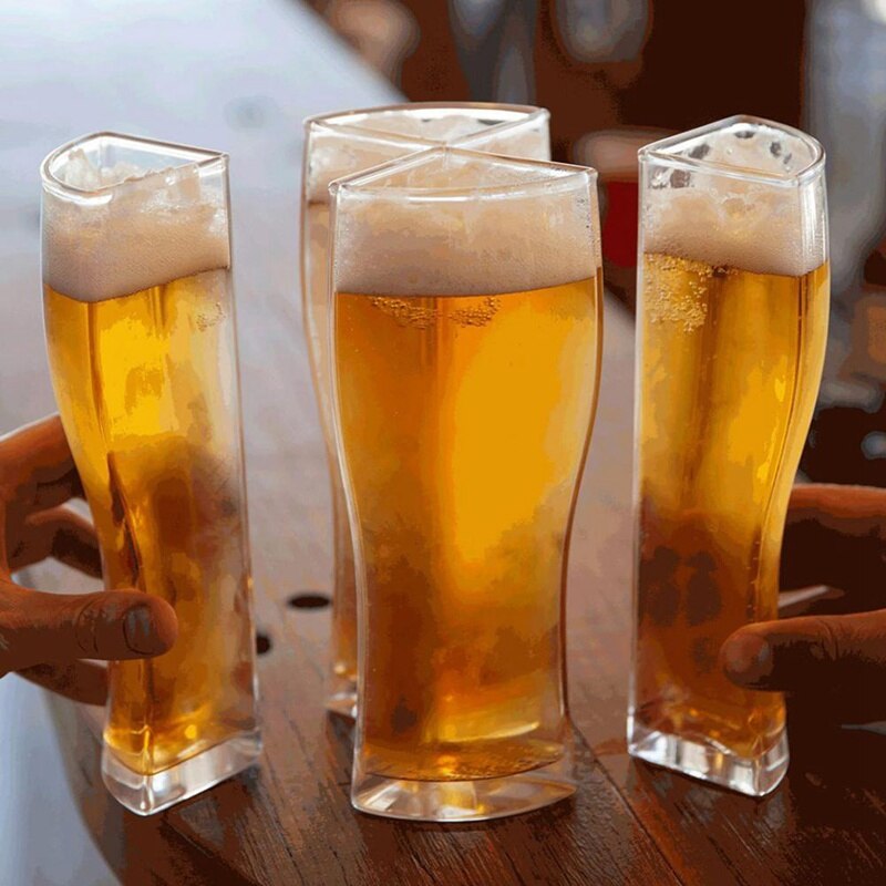 1Pc Bier Glas Scheidbare 4 Deel Grote Capaciteit Cup Dikke Bier Mok Glas Cups Transparant Voor Club Bar Mokken party Thuis Supply