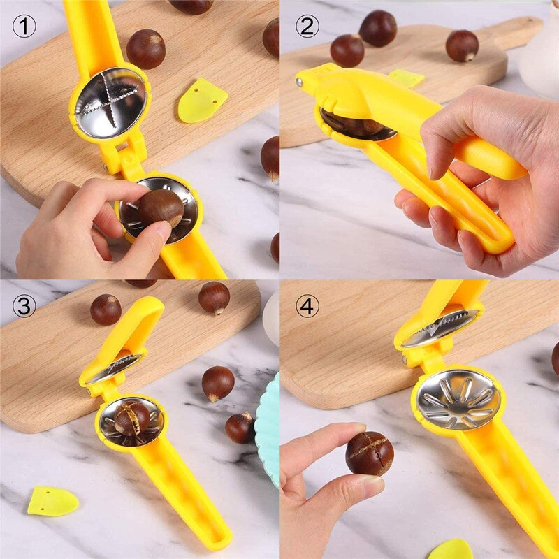 Pelador de nueces 2 en 1, alicates de Metal para el hogar, descascarador de nueces, cortador, galletas, herramienta de descascarado de cocina