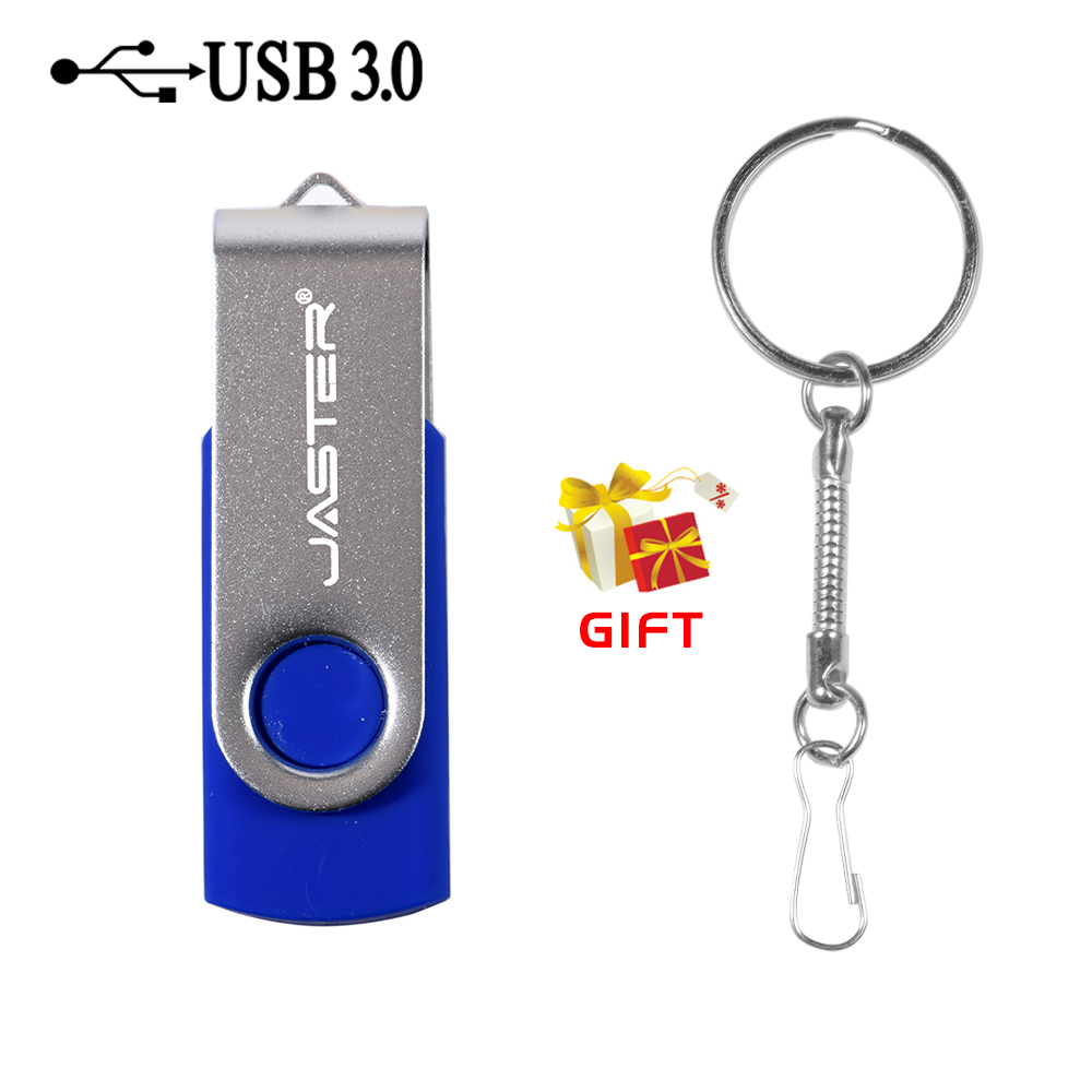 Roterbar farverig usb 3.0 -stik lilla 128gb pen drive rød 32gb nøglering sort memory stick business blå: Blå / 64gb