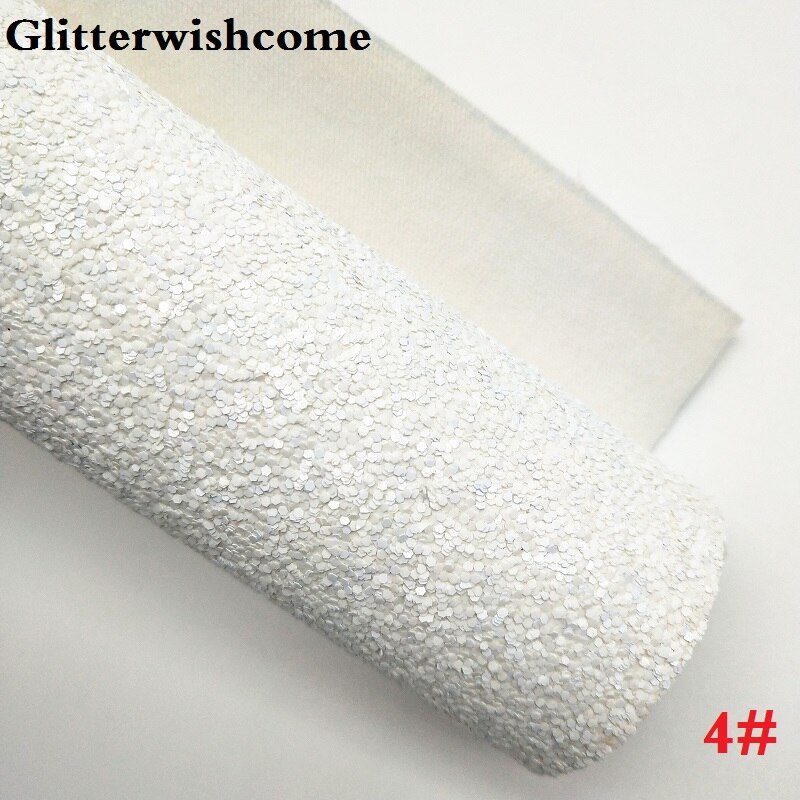Glitterwishcome 21 x 29cm a4 størrelse vinyl til buer hvid glitter læder, flad tykt glitter læder stof vinyl til buer , gm100: 4
