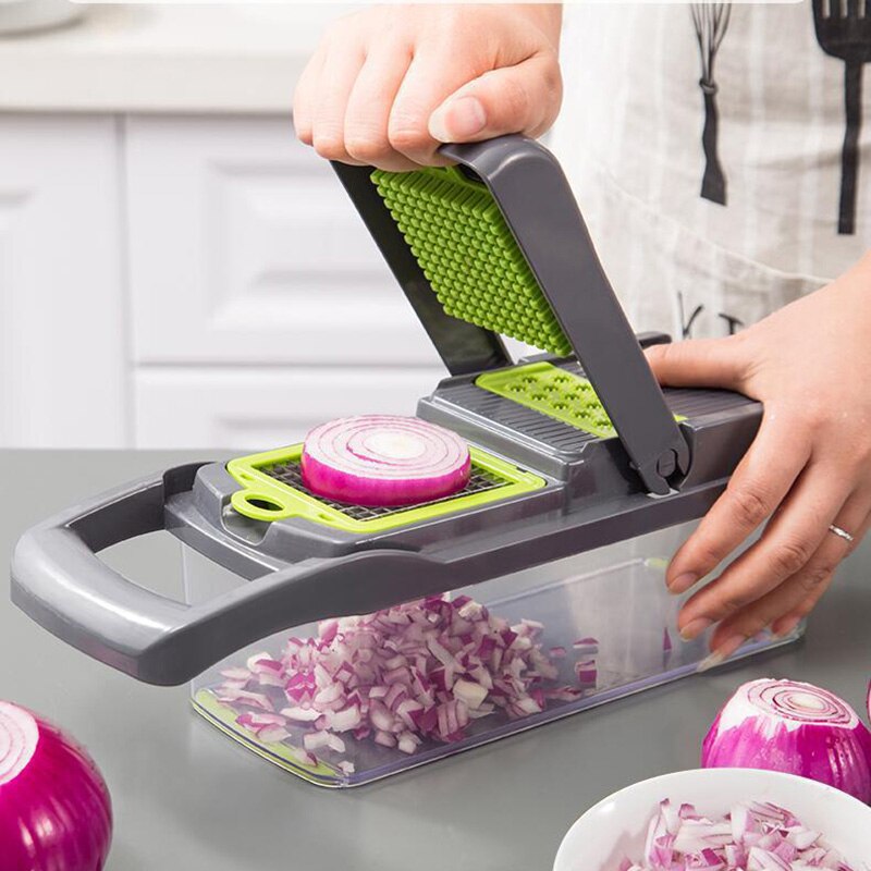 Multifunctional Vegetable Cutter Mandoline Slicer 8 Blades Vegetable Choppers With cut-resistant Gloves Onion Potato Slicer Dice