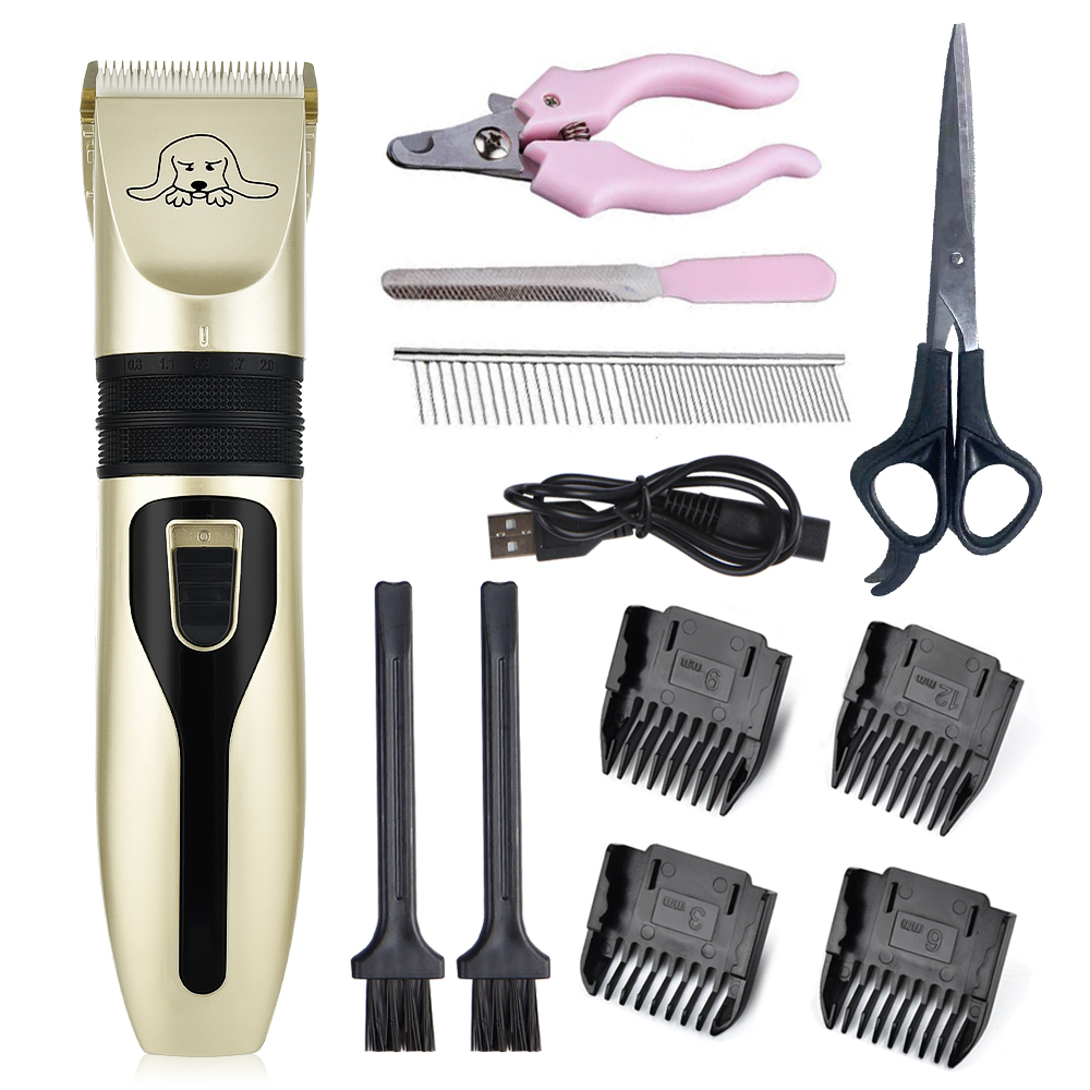 Elektrische Hond Clipper Hond Tondeuse Kit Oplaadbare Hond Kat Geluidsarme Grooming Scheerapparaat Cut Machine Set + Spare Blade: New Set