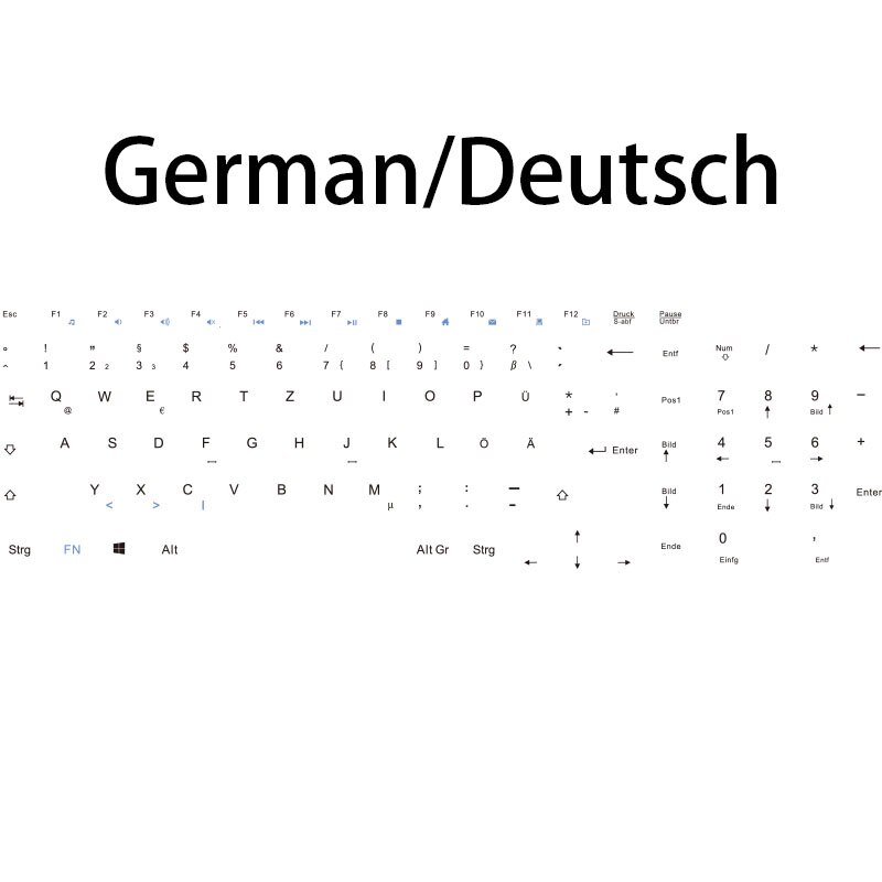 JOYACCESS Ergonomic Wireless Keyboard and Mouse Set Computer Mause Silent Button Keyboard and Mouse Combo 2.4G for Laptop PC: German Black
