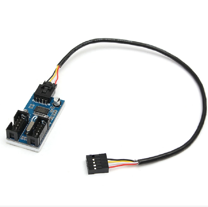 USB 2.0 Male 1 to 2 9Pin USB header Female Cable Card USB2.0 to 9-Pin USB HUB USB 2.0 9 pin Connector Port Multilier