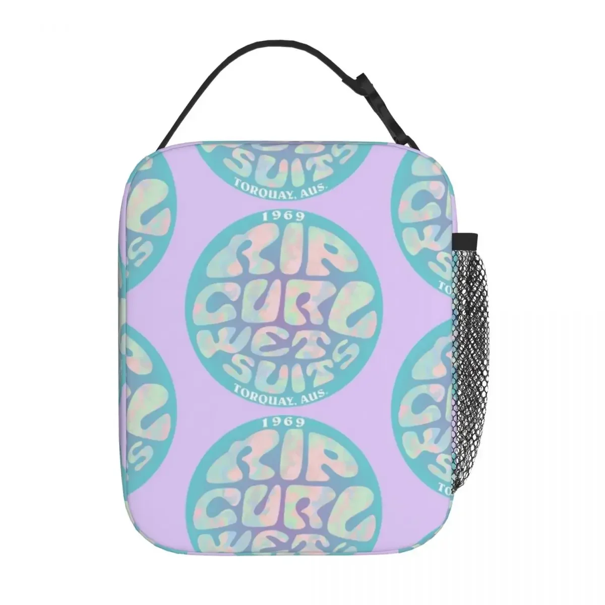 Rip Curl Wet Suits Insulated Lunch Bag Portable Picnic Bags Thermal Cooler Lunch Box Lunch Tote for Woman Work Kids: black