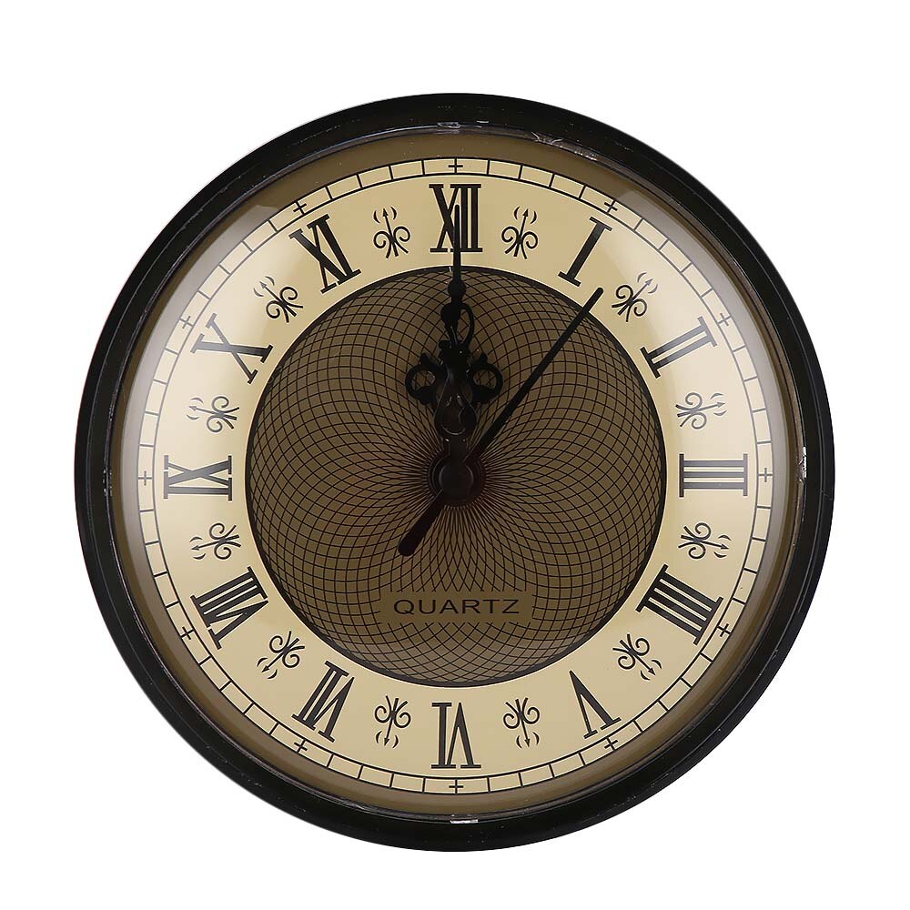Classic Mute 2-1/2" (65mm) Clock Clock Quartz Mechanism Movement Insert Roman Numeral White Face Gold Trim Practical DIY Parts
