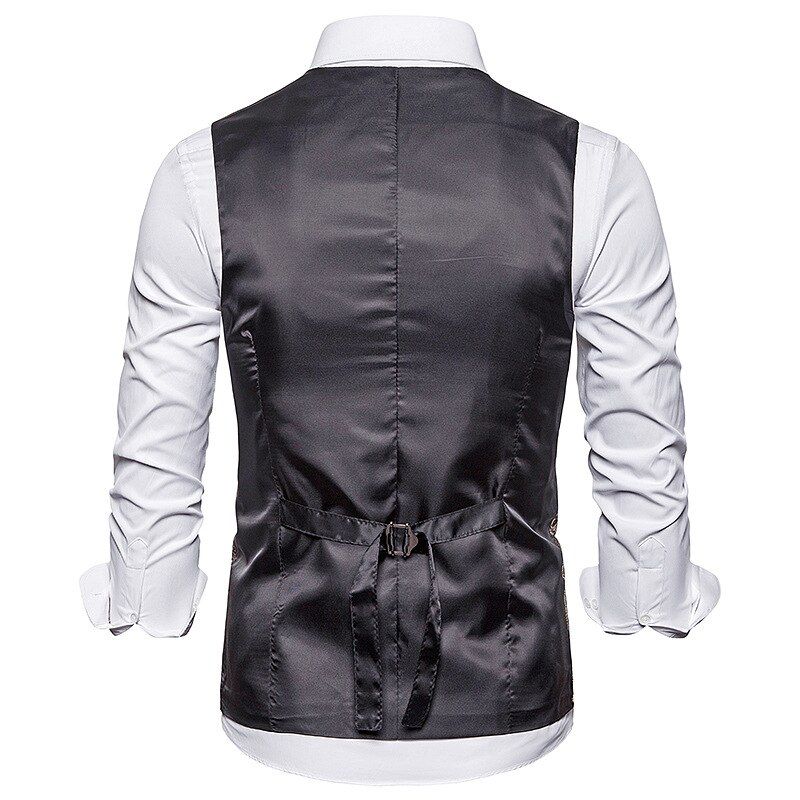 Heren casual zakelijk pak vest heren merk wit paisley jacquard vest heren feest bruiloft gilet kostuum xxl