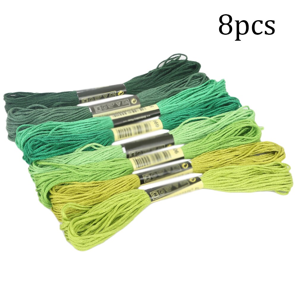 8 Uds Multicolor similares DMC hilo DIY Cruz puntada algodón ovillos de costura de hilo de bordado Kit de seda herramientas de costura: 03