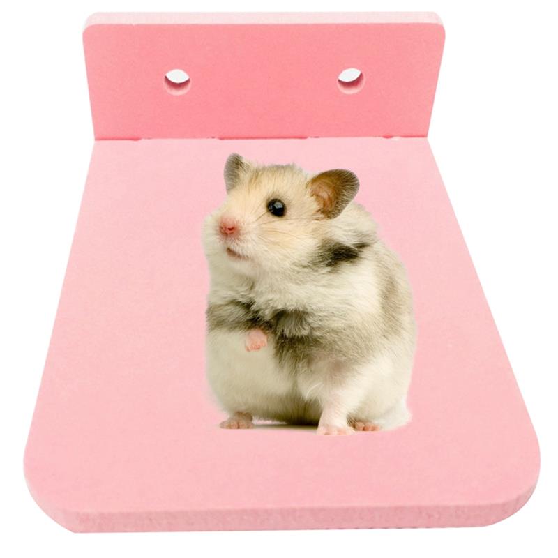 Plataforma de juegos de hámster de plástico, juguete para hacer ejercicio, soporte de madera para loros, suministros para mascotas pequeñas, 1 unidad: Pink