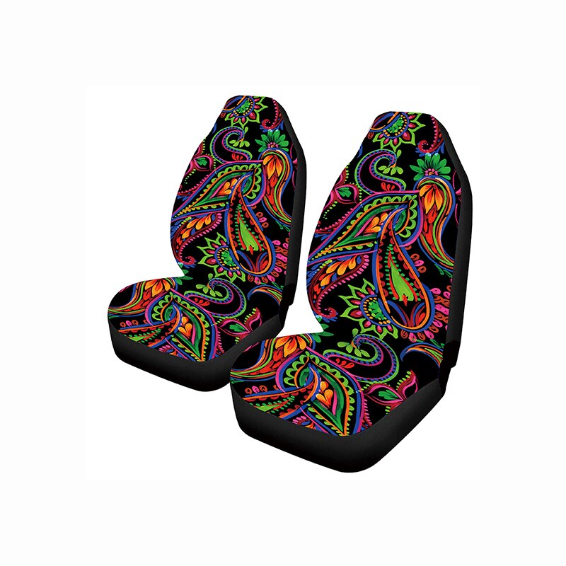 Wit Paard Mandala Veren Print Auto Stoelhoezen Set Van 2, universal Fit Auto Voorstoel Protectors Voor Auto 'S, Suv, Vrachtwagen: Gras Groen