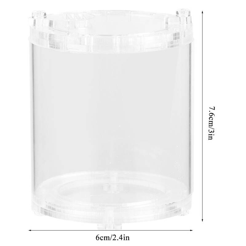 Cricket Keeper Acryl Cirkelvormige Kleine Dier Keeper Cricket Voeden Tank Insect Kooi Transparante Insect Voerbox