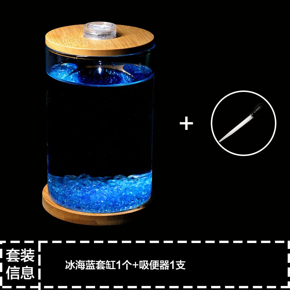 Dou Fish Tank Office Desktop Microview Mini Small Glass Tropical Fish Tank Aquarium Ecological Bottle Aquarium Tank