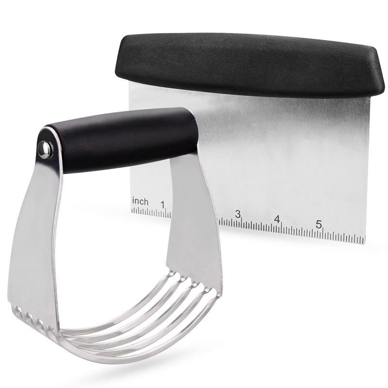 Pastry Cutter Set,Pastry Blender And Dough Scraper, Stainless Steel Bladed Dough Cutter/Blender Scraper Chopper Set