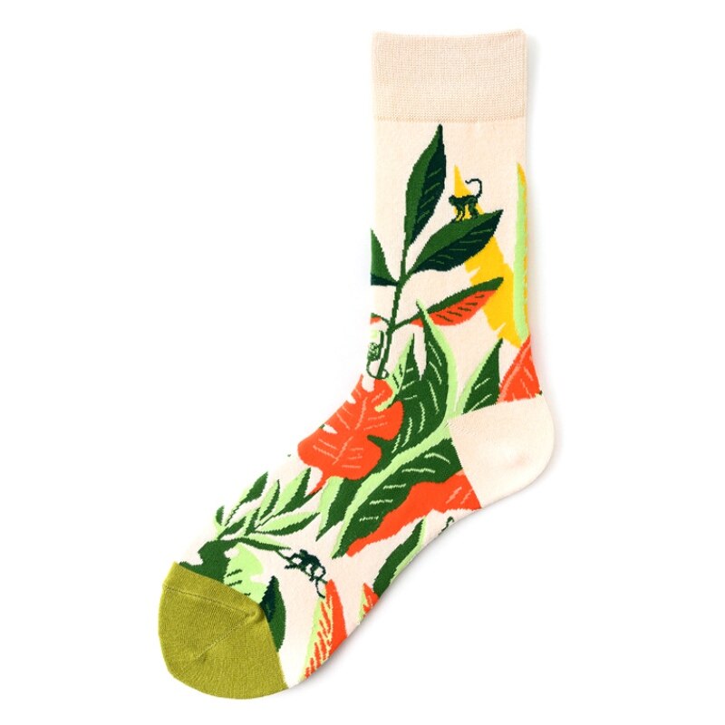 Jul kat mønster blomst sokker behagelig åndbar bomuld kjole afslappet bryllup sokker skateboard cykel sokker: -en