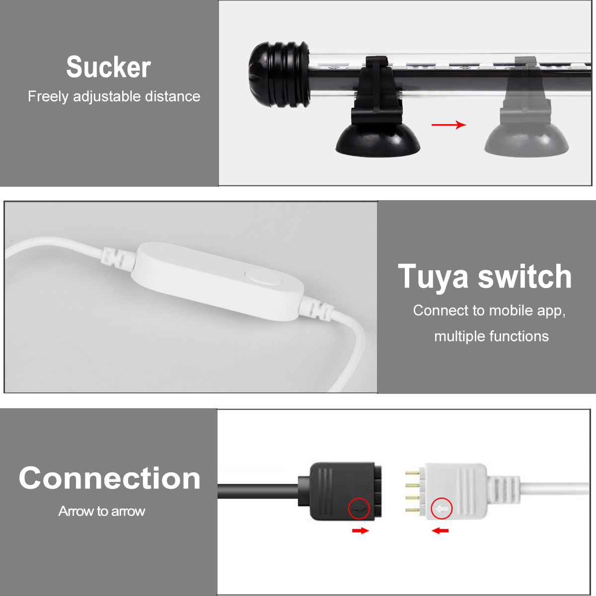 Tuya Smart Aquarium Light RGB Wifi LED Fish Tank Light Underwater Fish Lamp Tube Aquariums Decor Lighting Plant Growth Lamp