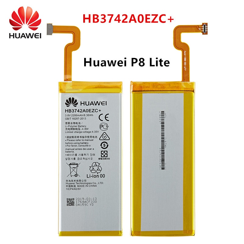 Hua Wei 100% Orginal HB3742A0EZC + 2200 Mah Batterij Voor Huawei Ascend P8 Lite HB3742A0EZC + Vervanging Batterijen