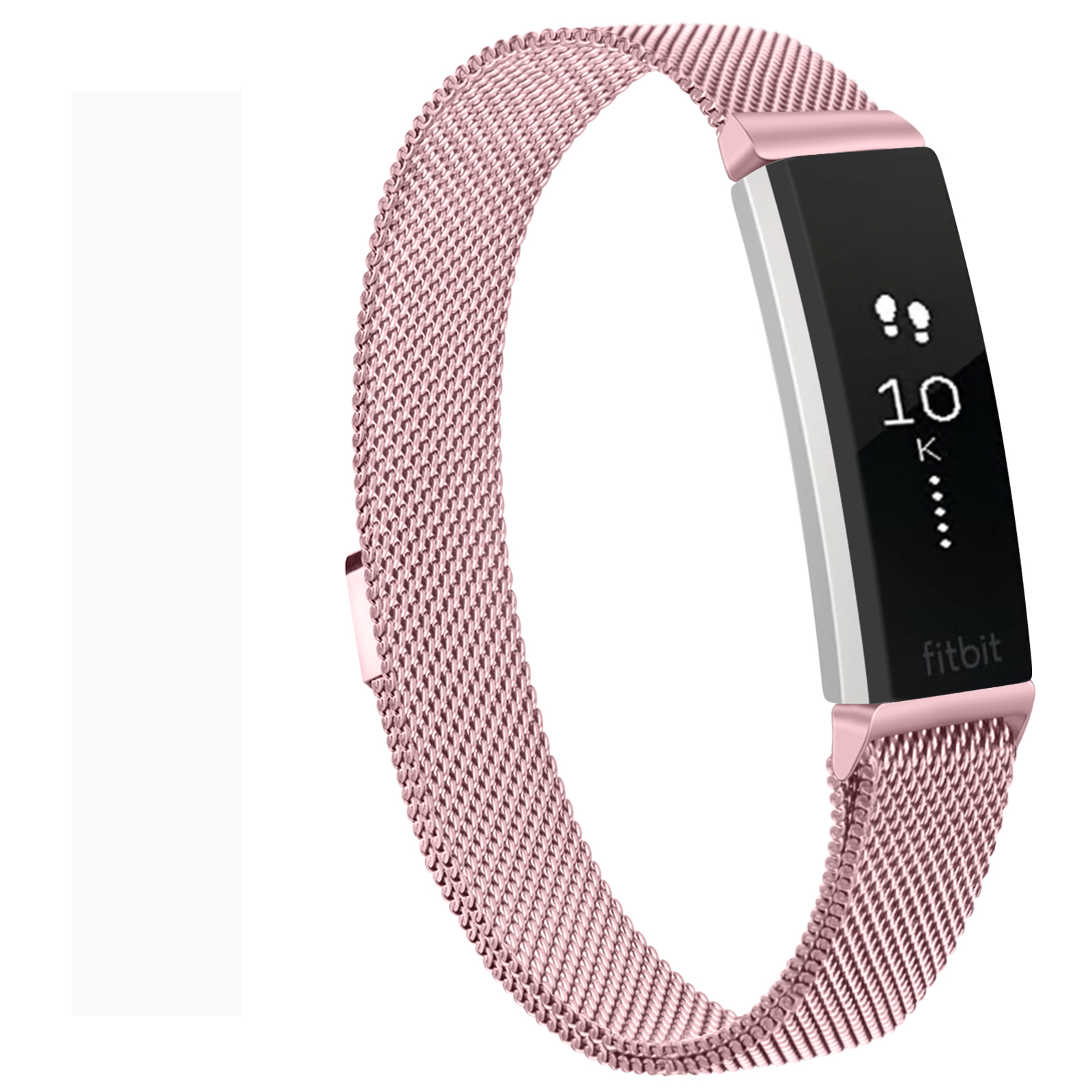 Milanese Strap Watch Band For Fitbit HR/Fitbit Alta Metal Magnetic Loop Band Replacement Bracelet For Fitbit Alta Watchband: Rose Pink / Size L