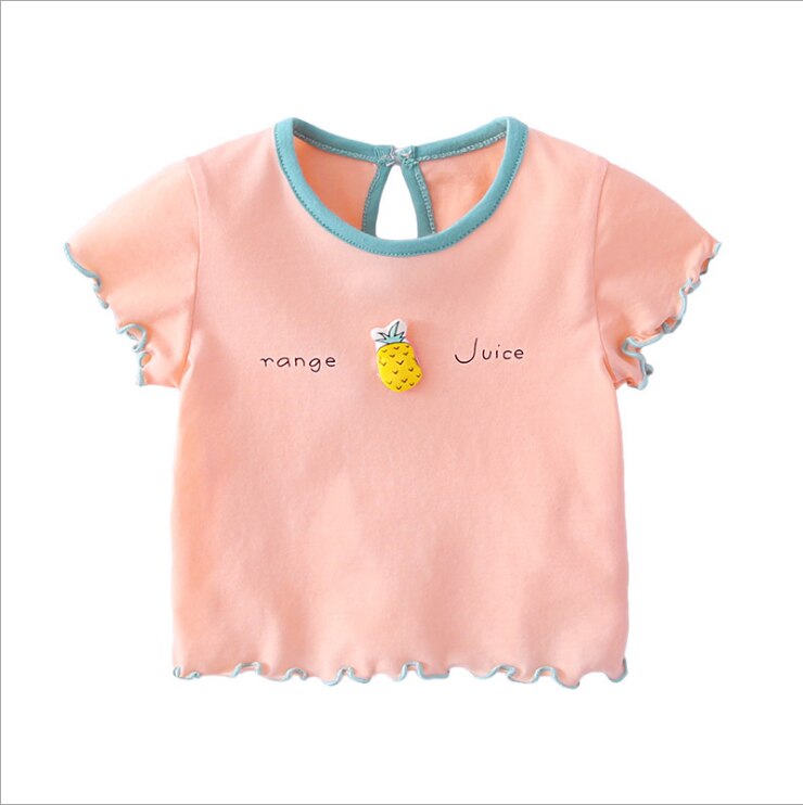 Hohe Quanlity Sommer freundlicher Mädchen T Shirt Kurzarm Baby Mädchen T-Hemden Baumwolle freundlicher T-Shirt Oansatz T Spitzen Kleidung: Ananas / 110