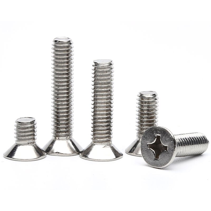 M1 M1.2 M1.4 M1.6 viti a testa svasata con impronta a croce bulloni a testa piatta Phillips in acciaio inossidabile 304 2 3 4 5 6 8 10 18 20mm