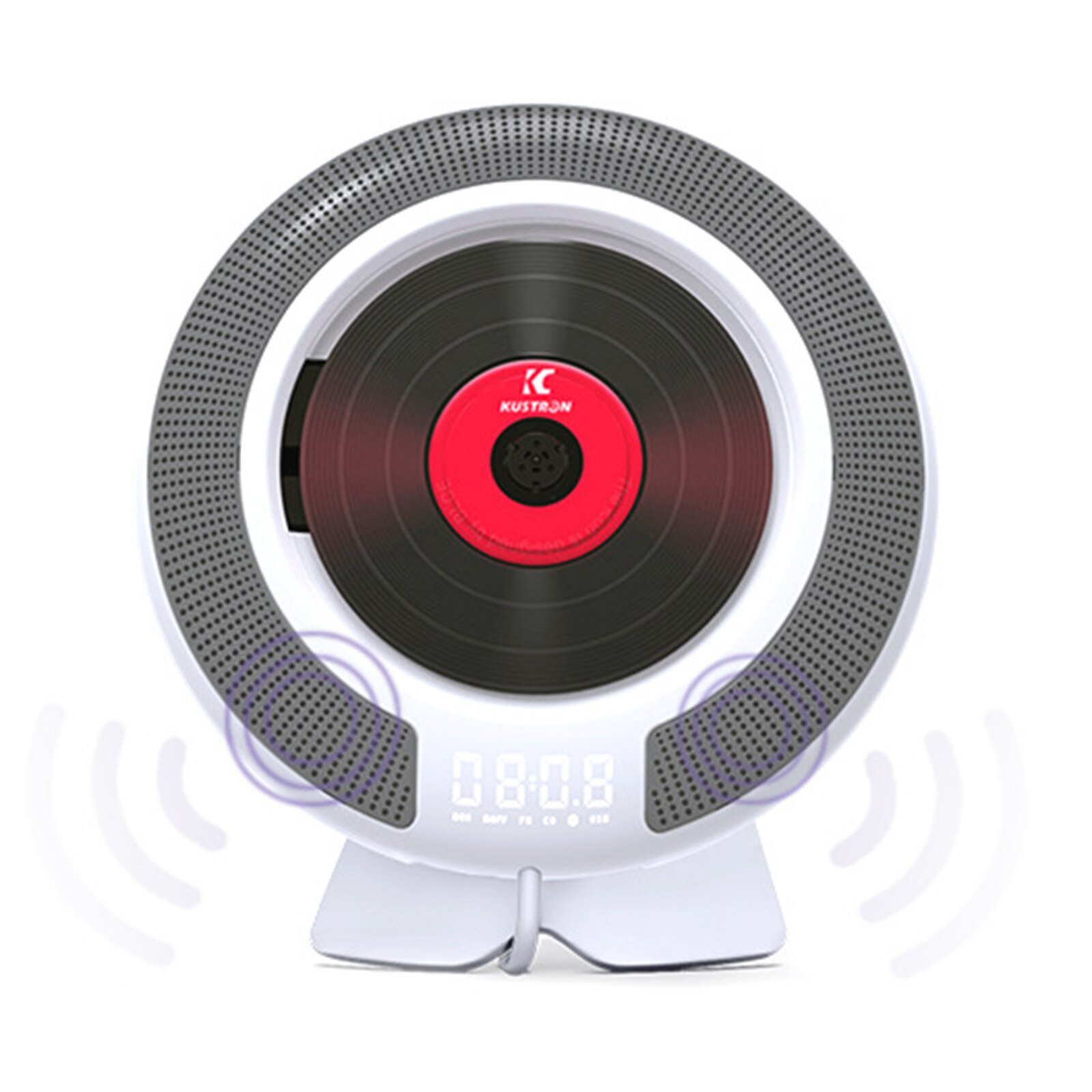 Portable CD Player w/Bluetooth Audio Boombox FM Radio Supports CD USB TF AUX