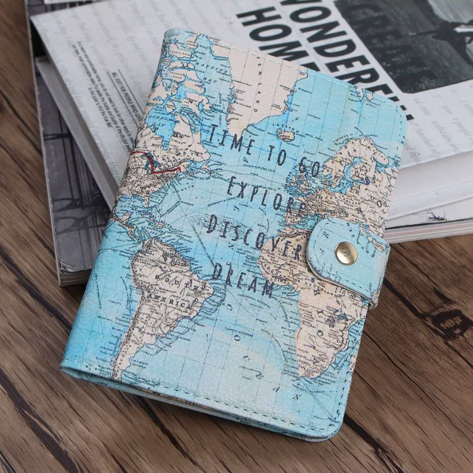 fenicottero Mappa Del Passaporto Coperture Accessori Da Viaggio Creativo dell'UNITÀ di ELABORAZIONE di Cuoio Delle Donne Degli Uomini di Sacchetto di Carta di Credito di IDENTIFICAZIONE Del Passaporto attività commerciale titolare 14*9.6 centimetri