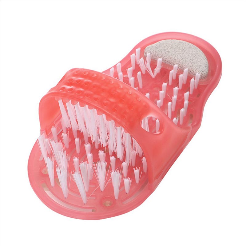 Zapatos de baño para hombre, zapatillas de masaje para pies, piedra pómez, cepillo de ducha, productos de baño para pies, cuidado de limpieza de pies: 1PCS Pink
