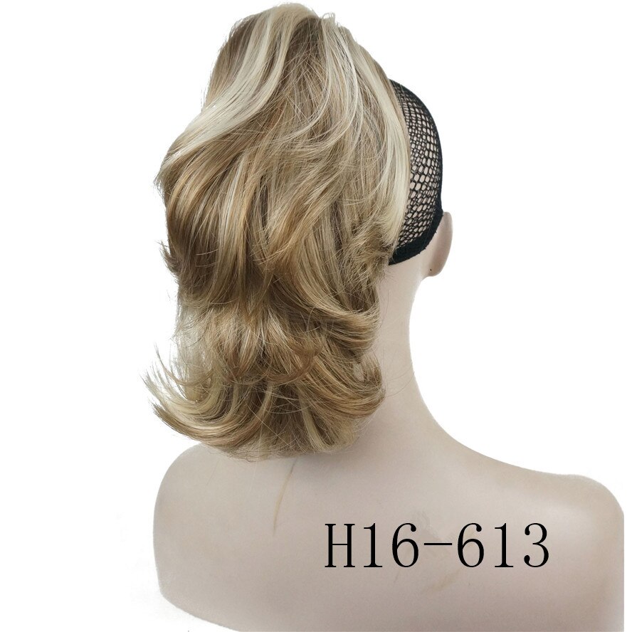 Strongbeauty crush claw clip hestehale hairpiec kort rett dobbeltbruk stylet hårforlengelse syntetisk: H16-613