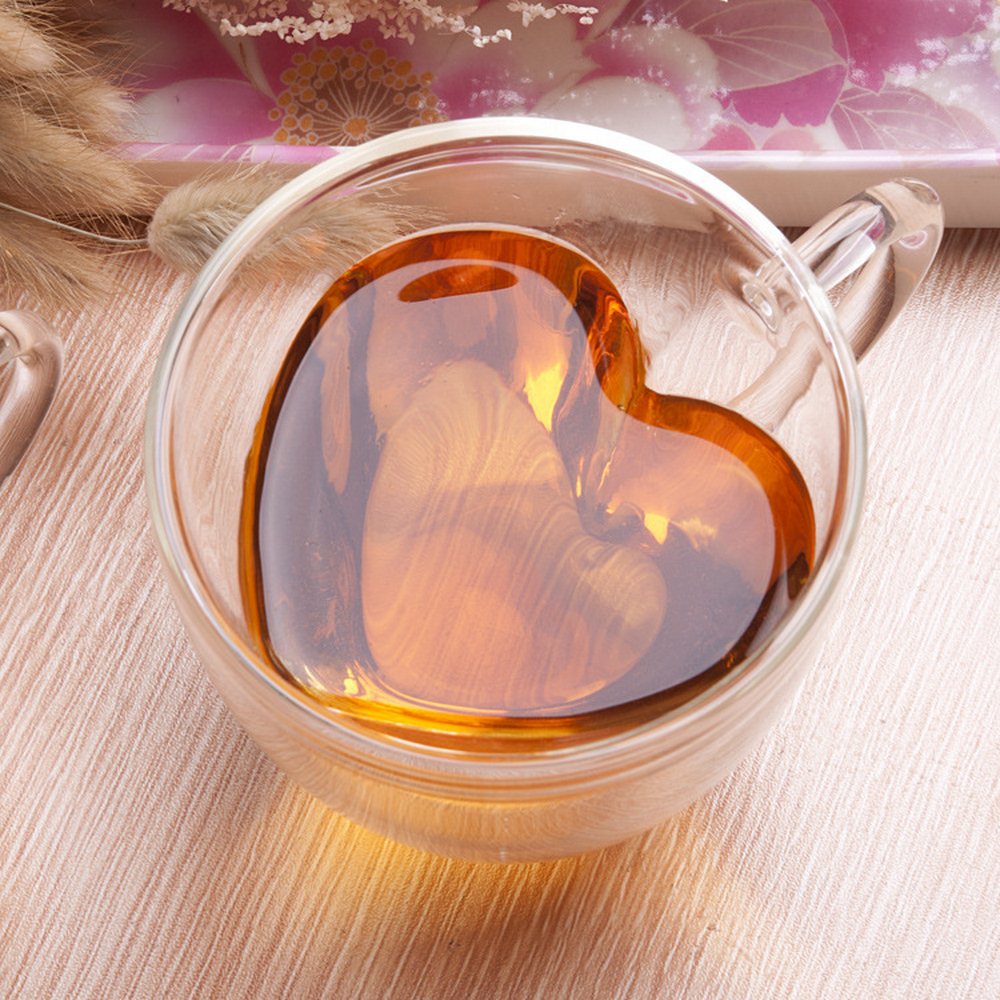Coffee Cup 80ml/250ml/350ml/450ml ​Shot Glass Tea Drink Health Regimen Double Layer Egg Line ​Coffee Cup Heat Resistant Mug: C-240ml