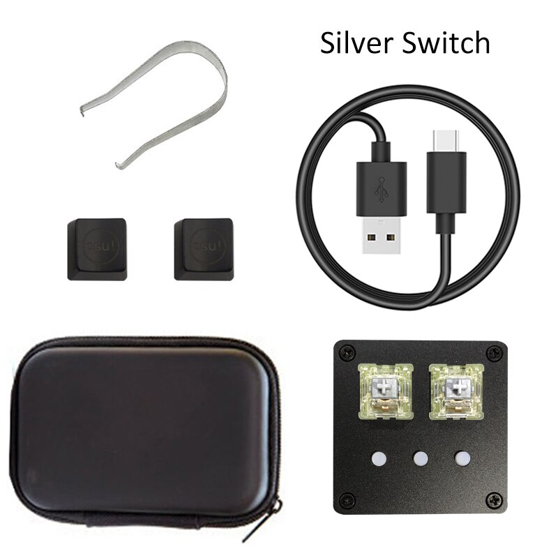 HFSECURITY DIY OSU! Keyboard V4 For Windows 5 Key Gaming Keyboard USB 2.0 RGB Cherry MX Mechanical Keyboard Swap keyboard: Silver switch osu